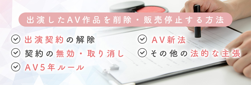 出演したAV作品を削除・販売停止する方法